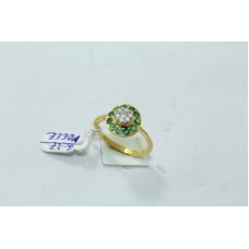 18Kt Yellow Gold Ring Natural Emerald Stones Diamond Pressure setting Size 13